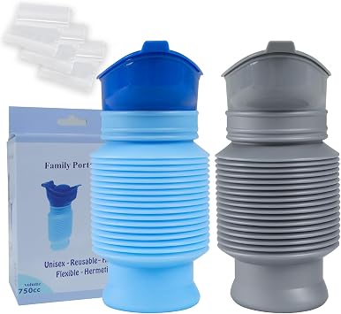 Shrinkable Urinal, Portable Urinals for Men Women, Male Female Outdoor Travel Personal Mobile Toilet, Potty Pee Urine Bottle, Reusable Emergency Urinal for Camping Car Traffic Jam, Queuing 750 ML