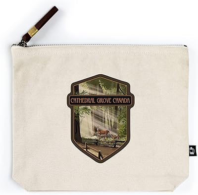 Lantern Press Cathedral Grove, Canada, Deer and Fawns, Contour (100% Cotton Canvas Travel Accessory Go Bag)