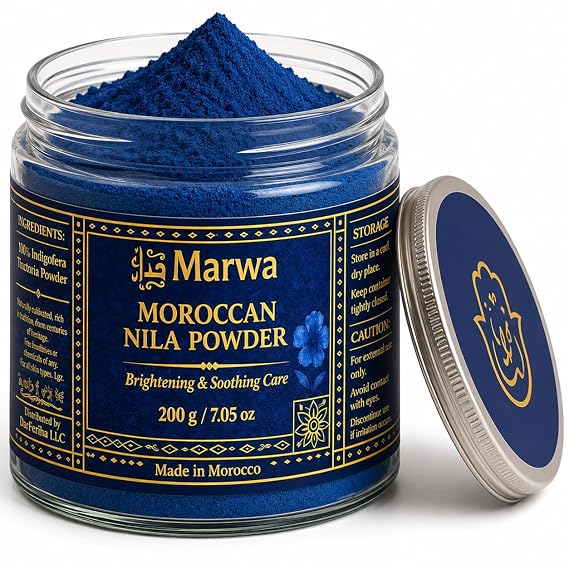 Moroccan Nila Powder 7 oz Loose Blue Hammam DIY Face & Body Masks | Traditional Blue Hammam Beauty Powder