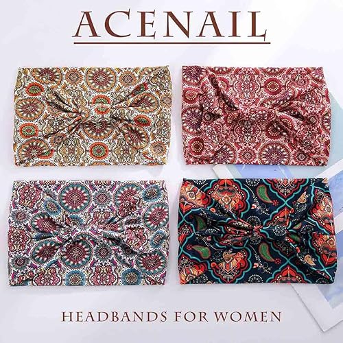Miniatura 9 de Diademas bohemias de cabeza ancha, turbante anudada, antideslizante, banda elástica para la cabeza, bandas para el cabello de teñido anudado,
