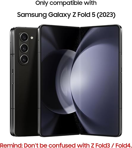 Miniatura 7 de Funda transparente para Samsung Galaxy Z Fold 5, parte trasera dura de cristal delgado y parachoques negro suave, cubierta a prueba de caídas