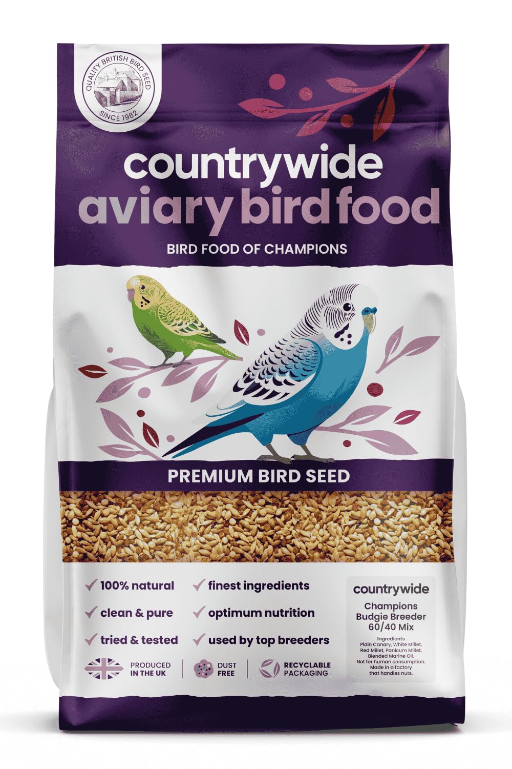 Countrywide Champions Budgie Breeder 60/40 Feed Mix, 20 kg