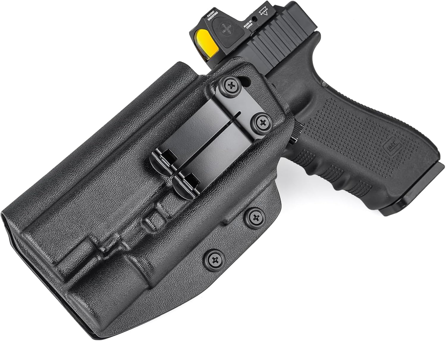 G19/ G17/ G34 Holster with Laser/Light, IWB Holster for Glock 19 17 19X 22 23 31 32 34 35 44 45 47 with Olight Baldr Pro R Flashlight - Red Dot Optic Cut - Appendix Carry Holster for Concealed Carry