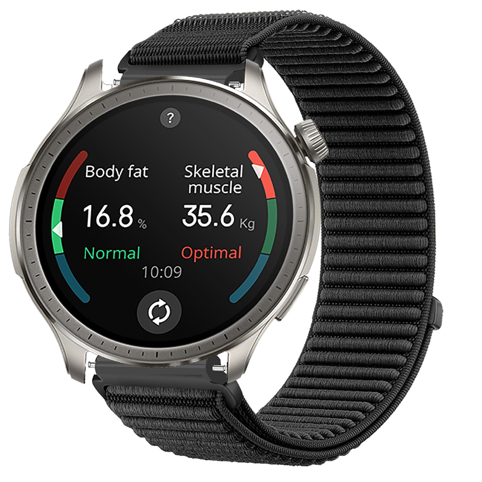 GIOPUEY Straps Compatible with Amazfit Balance, Breathable Nylon Sport Loop Strap Braided Nylon Strap Band - Black