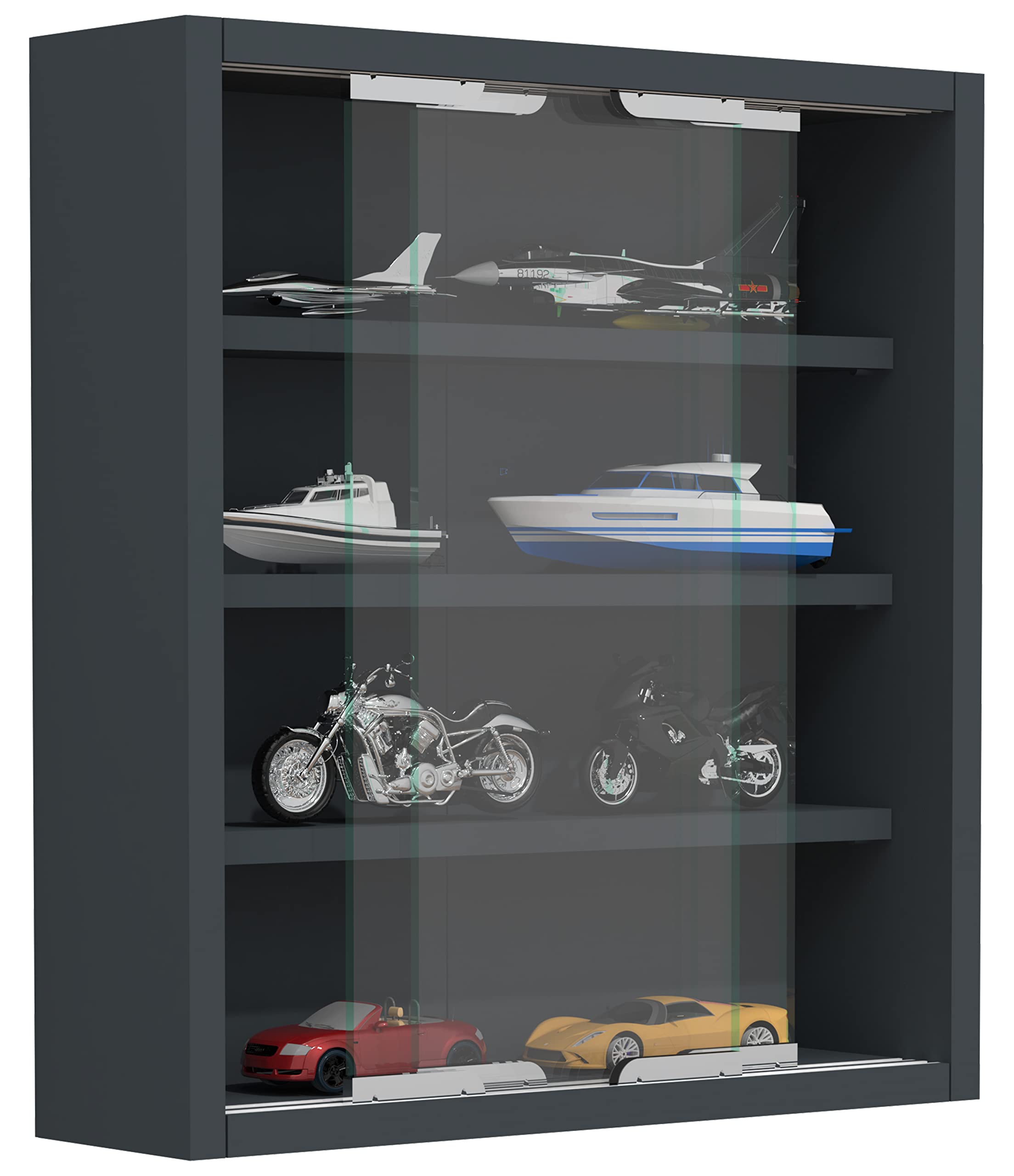 VCM Glasvitrine hängend | Vitrine Glas mit ESG-Sicherheitsglas | Maße: H. 40 x B. 37 x T. 10 cm| Hängevitrine Glas | Modern und platzsparend | Glas Vitrinenschrank - Agisa S