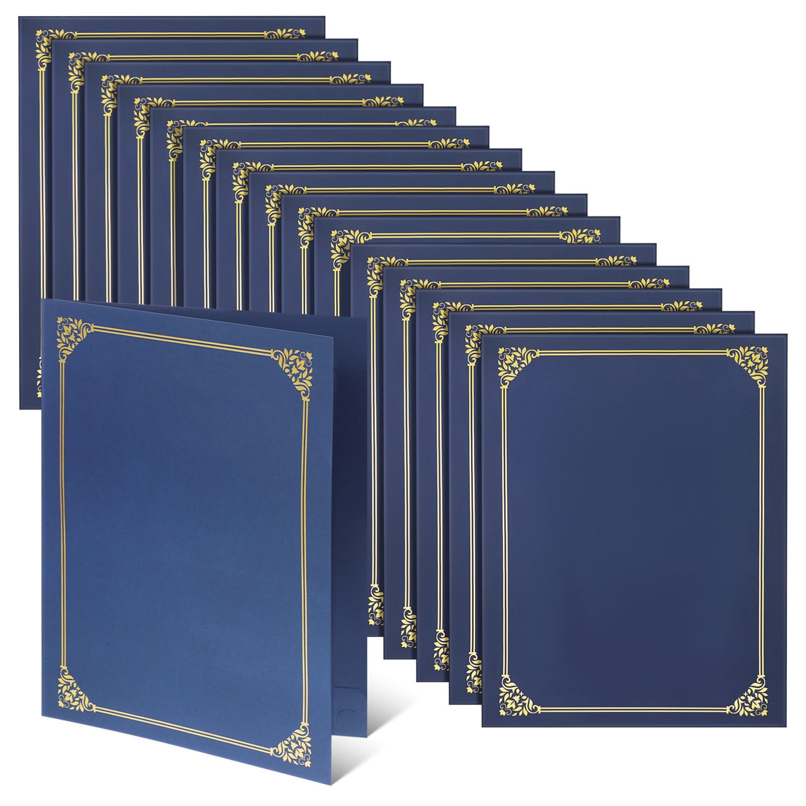 Hemobllo Copertine per Certificati, Award Display Folder, Carta, Bordo in Lamina d'Oro, 30 Pezzi, Fits Standard Certificates, Protezione per Diploma, Formato 8,5 x 11, per Scuola