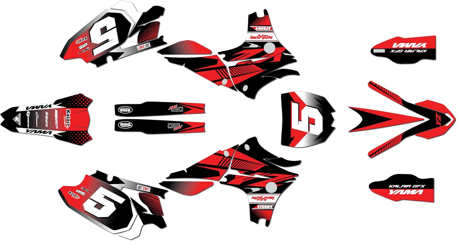 Graphics Kit for Yamaha Yamaha YZ450F (2010-2013) Turbo Series Red 16 Mil - On/Off the Road - Dirt Pit Bike Motorcycle Sticker, Dirtbike Racing Decal Motocross Accessories no-Plastics