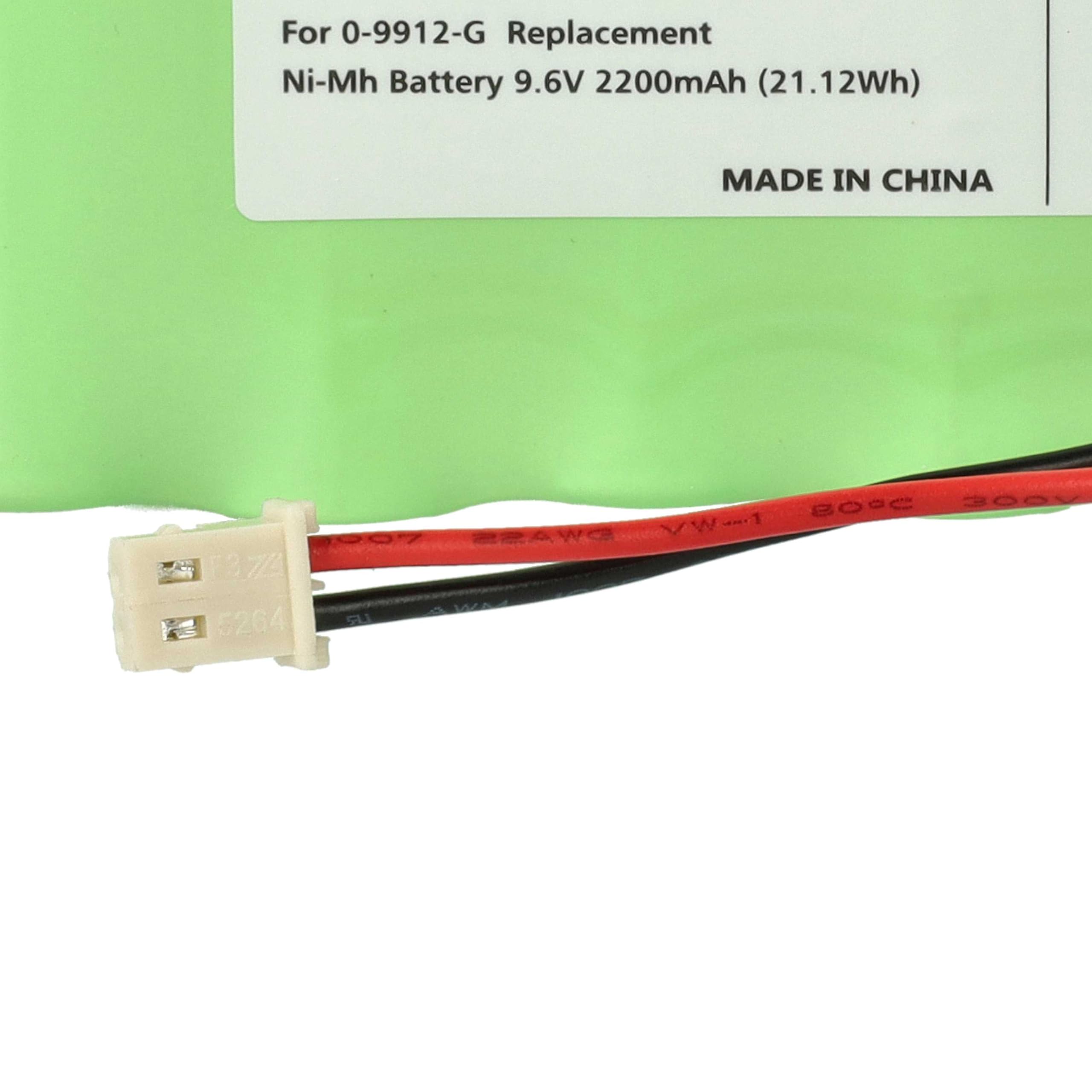 vhbw 2x batteria sostituisce Visonic 100729, GP220AAH8BMX, GP130AAH6BMX per sistema d'allarme (2200mAh, 9,6V, NiMH)