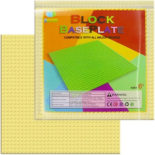 EKIND Placas clásicas de ladrillo de construcción, placas base de 10 x 10 pulgadas para ladrillos de juguete, actividades STEM y mesa de exhibición