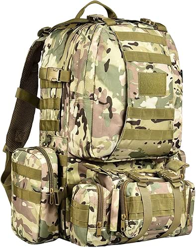 60L sac à dos tactique, grand sac à dos de