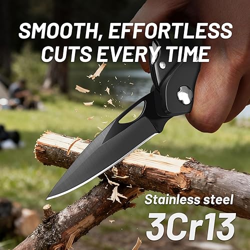 Miniatura 5 de Mosquetón multiherramienta 9 en 1 con navaja de bolsillo, regalos de relleno de calcetines para hombres, mosquetones EDC con cuchillos plegables,