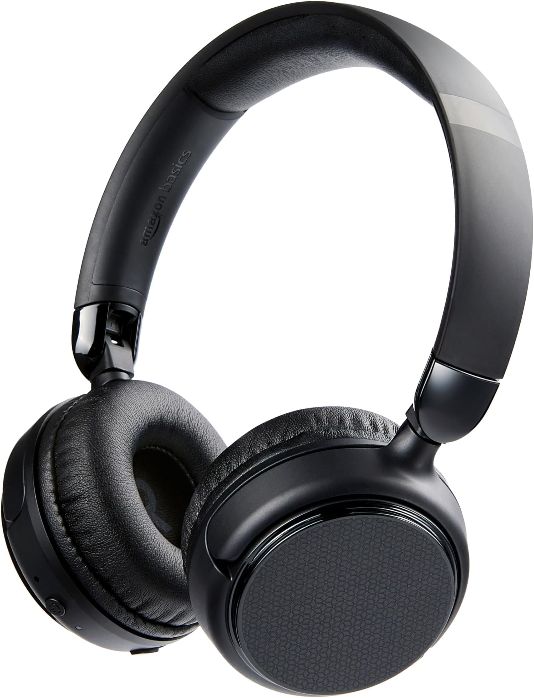 Amazon Basics Wireless On-Ear Headphones, Bluetooth 35 Hours Playtime, Lightweight, 5.9 oz (168 g), Foldable, Black