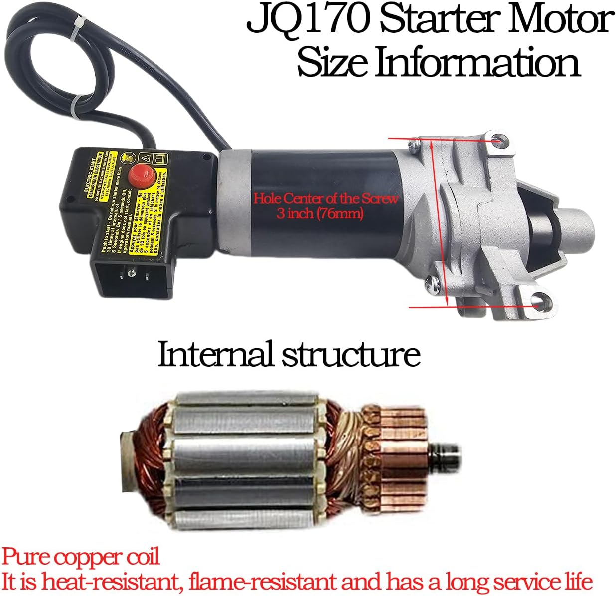 951-10645A Electric Starter/Motor 751-10645 951-10645B Compatible with Ariens/Troy-Bilt/MTD/Cub-Cadet/Craftsman/Toro/Husqvarna/LCT Snowblower 208cc 254cc Engine