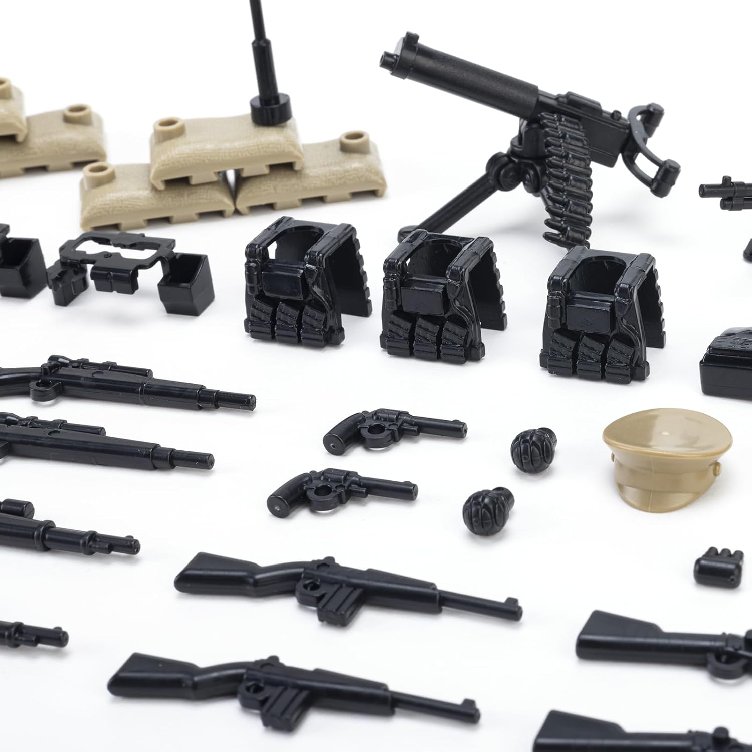 Weapons Pack Military Weapons Accessories WWII Soldier Model Toys Military Equipment Battle Blocks Bricks Children's Toys, Compatible with Mini Figure Brick Toy for Boys Age 3＋