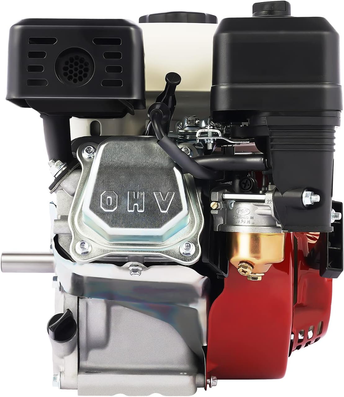 Gas Engine Motor for HondaGX160, 160CC 4-Stroke 6.5HP Go Kart Garden Tiller Cultivator Air Cooling Single Cylinder OHV Gasoline Petrol Engine Motor Replacement (6.5HP 160CC, Red)