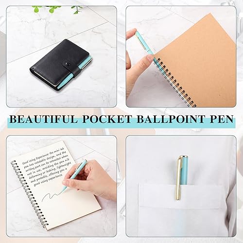 Vista 7 de Teling 36 bolígrafos pequeños a granel de 4 pulgadas, herramienta de escritura pequeña y pequeña de 4 pulgadas, tinta negra para cuaderno de Azul