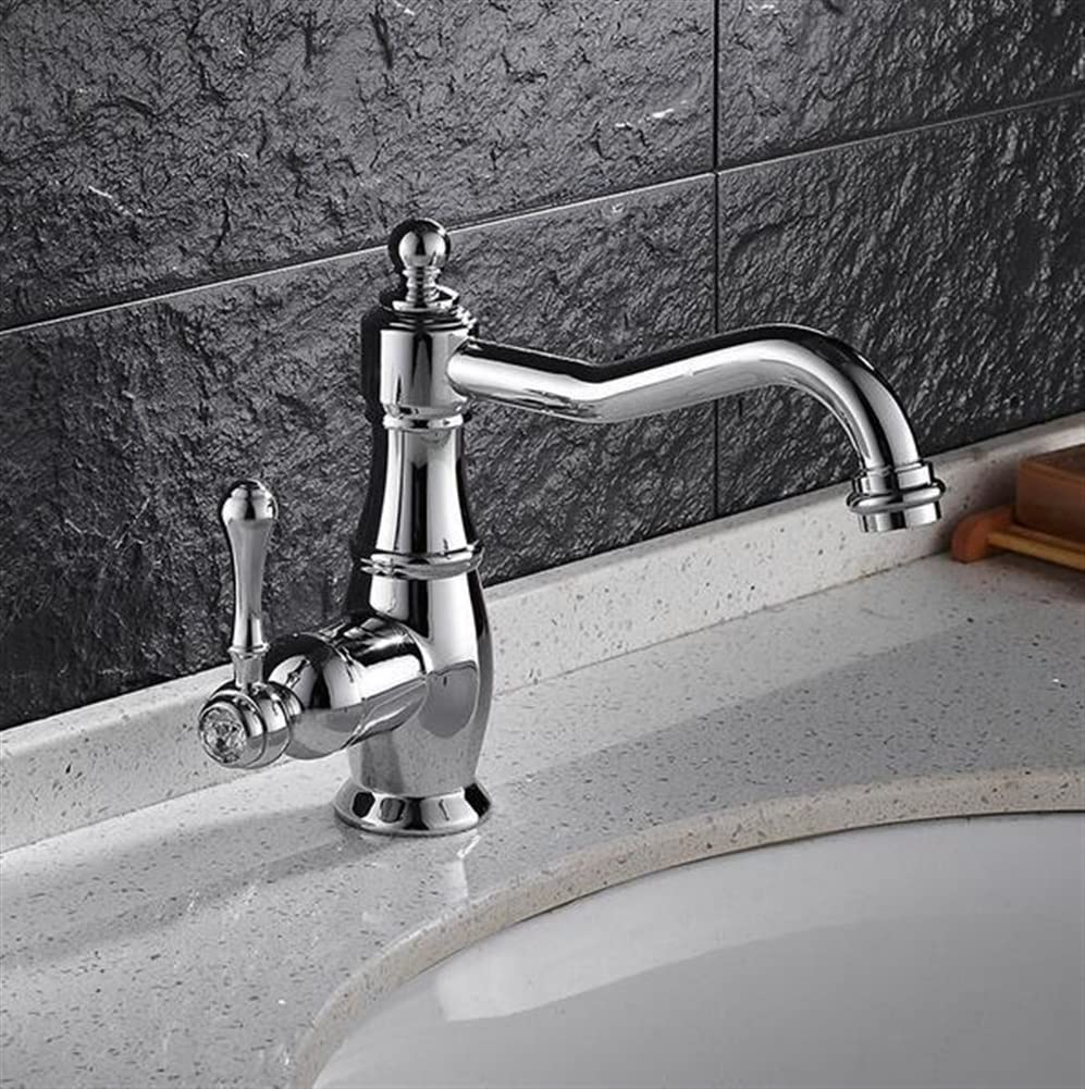 Robinet lavabo en laiton noir mitigeur de bassin rotatif chaud et froid