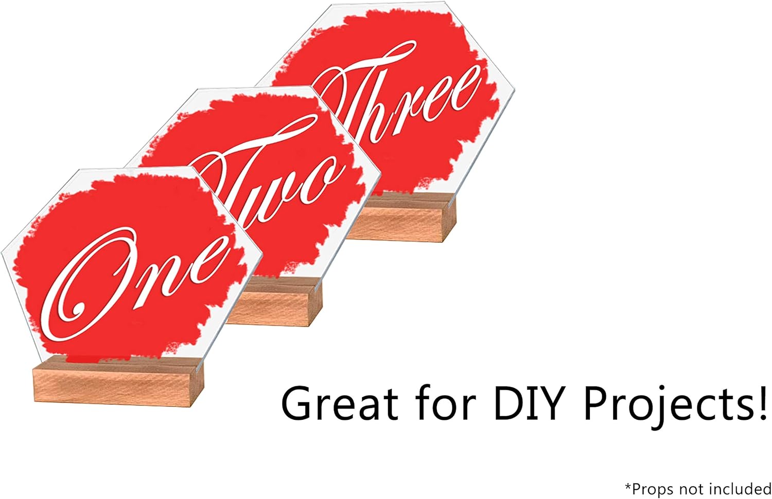 50 Pack Acrylic Blanks 2" Clear Hexagon Tiles 0.118" Thick for Tags Placecards Names Wedding Table Decor DIY Crafts and Home Decor by Marketing Holders