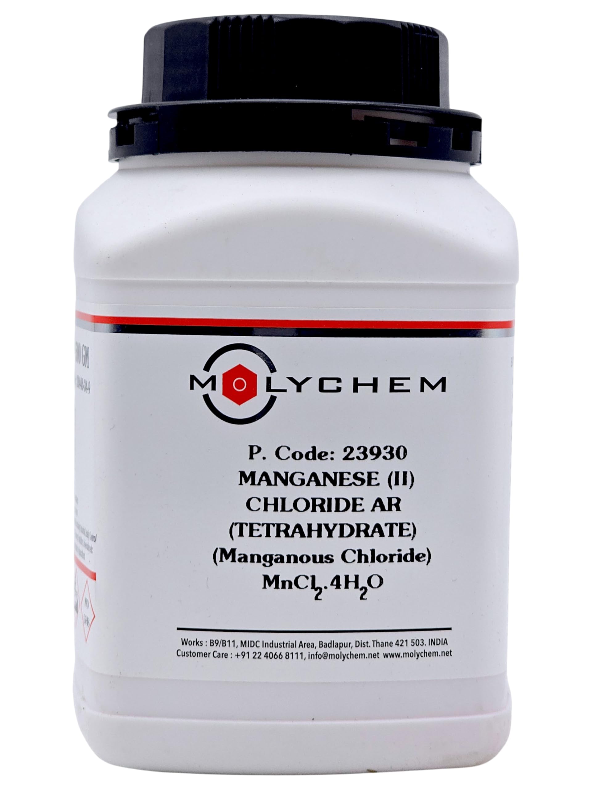 MOLYCHEM Manganese (II) Chloride Tetrahydrate extrapure AR Grade, 98.0-101.0%,500Gm, CAS 13446-34-9, Molecular Formula : MnCl2.4H2O,-image-27