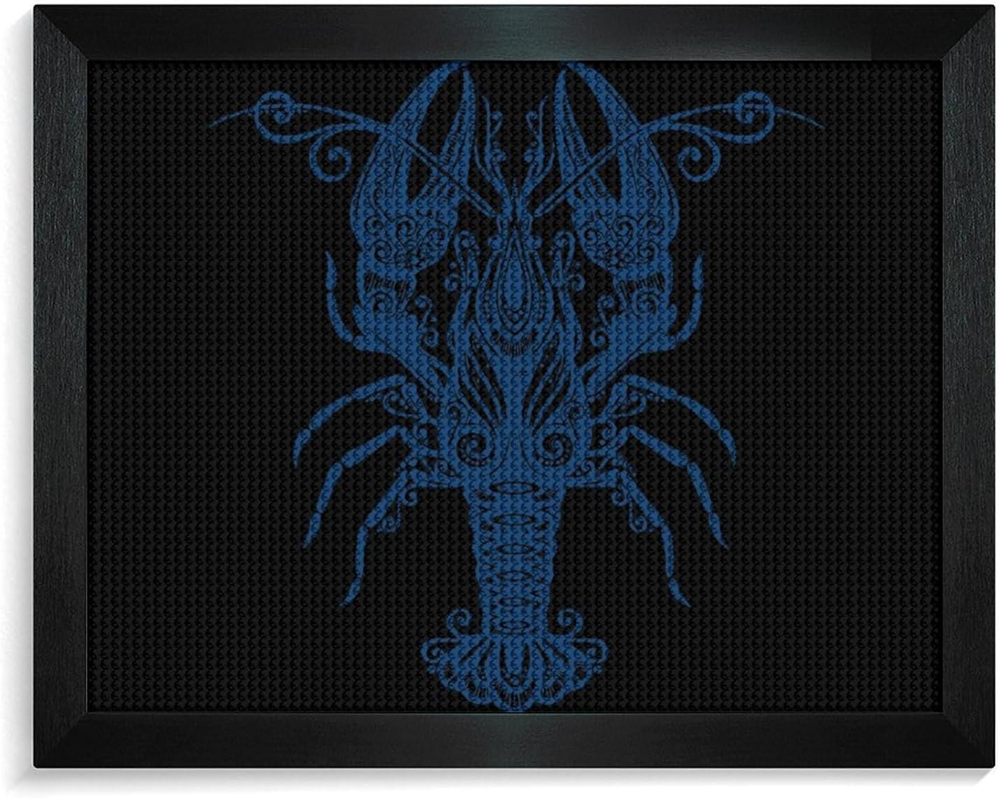 Lobster Printed Diamond 5D Painting Kit 16x20in DIY Full Drill Craft with Tools for Home Wall Decor Gift Blackwood 50 * 40cm