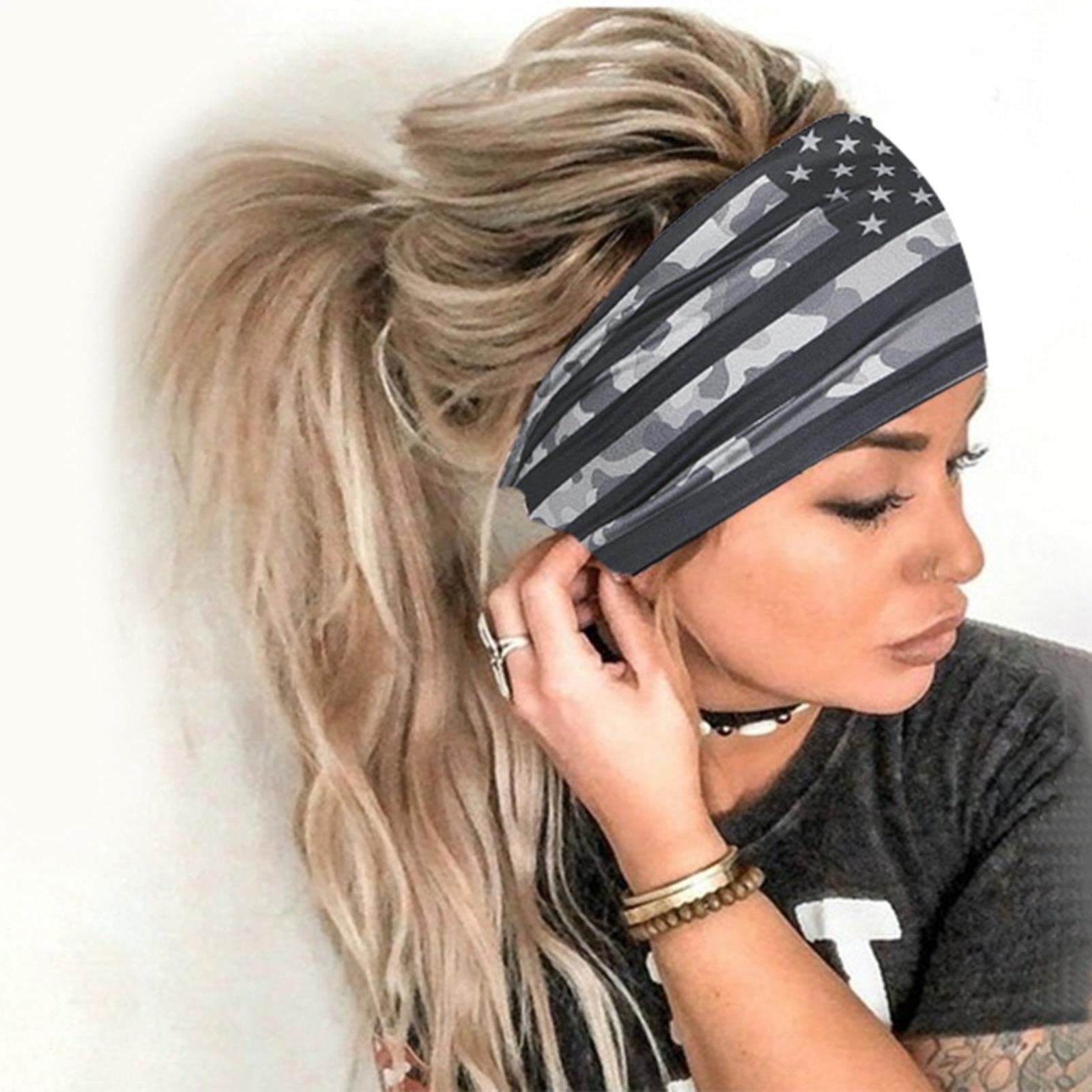 Cagora - Fascia elastica per capelli a fascia, con nodo largo