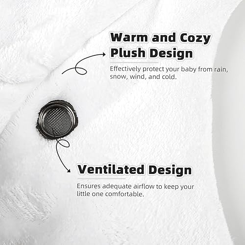 Miniatura 4 de GFU - Funda de asiento de coche de invierno para bebé, cubierta cálida para asiento de automóvil para bebés, toldo universal para asiento de
