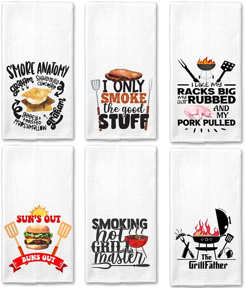 Studio 9Thirty3 Funny BBQ Towel, Barbecue Grilling Gift for Dad, Housewarming or Hostess Gift, Gift for Him