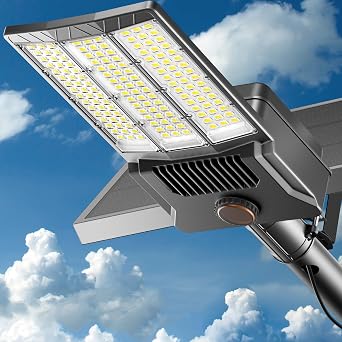 10000W Solar Street Light Outdoor, Commercial Grade Outdoor Solar Lights Dusk to Dawn, Large Panel Pro Outside Light with Motion Sensor and Remote, Solar Parking Lot Lights for Yard, Country 1 Pack