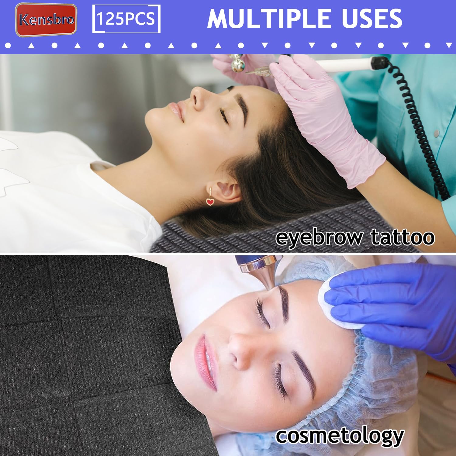 Bavaglini Dentali, Tovaglia Monouso Tatuaggio, Tampone per Tatuaggi, Bavaglini Dentali 125 Pezzi, Bavaglini Dentali Usa e Getta, Tovagliette Idrorepellenti Tattoo a 3 Strati, 45 x 33 cm