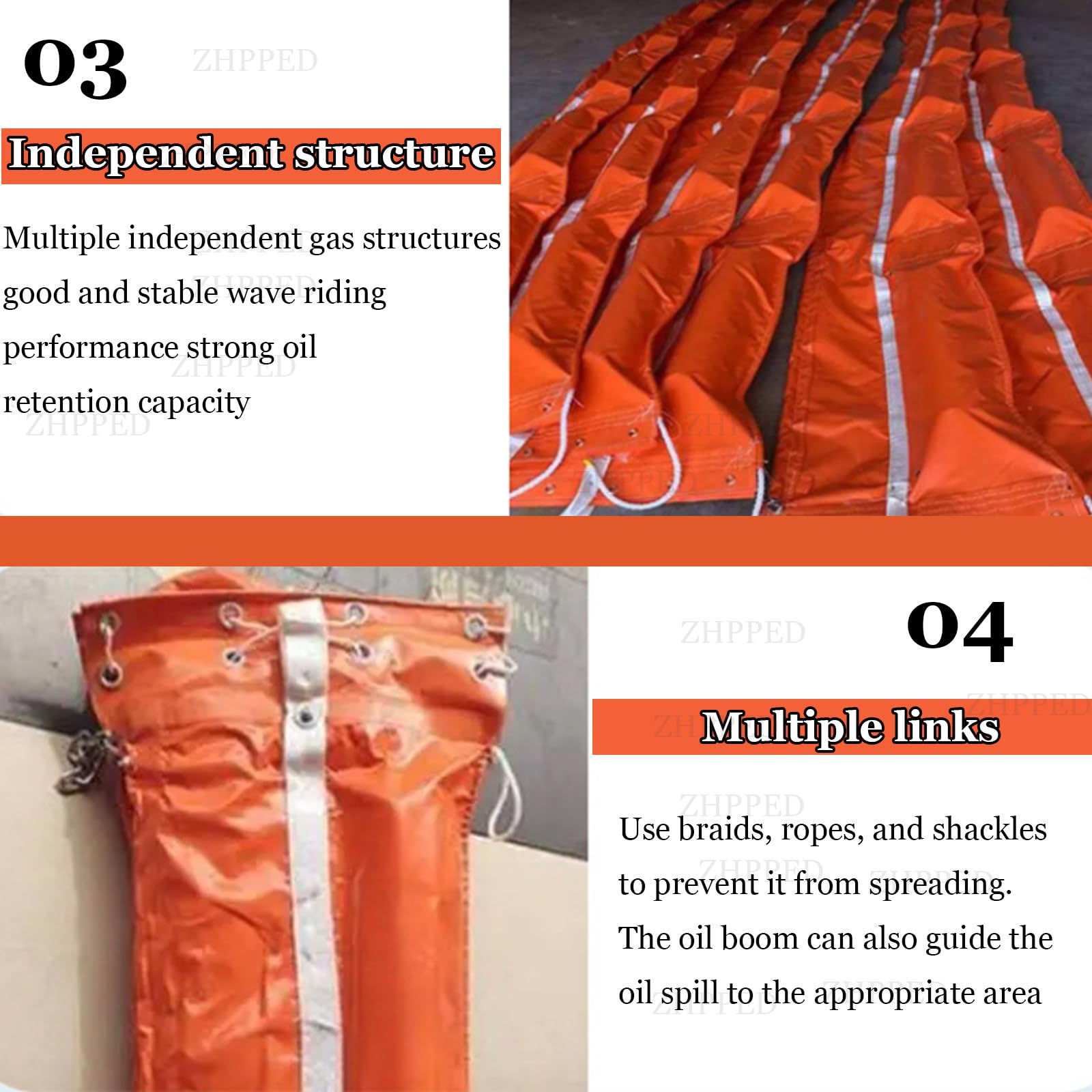 Pluma de aceite flotante de PVC, contención reutilizable resistente para respuesta de derrames de aceite de río, lago y emergencia