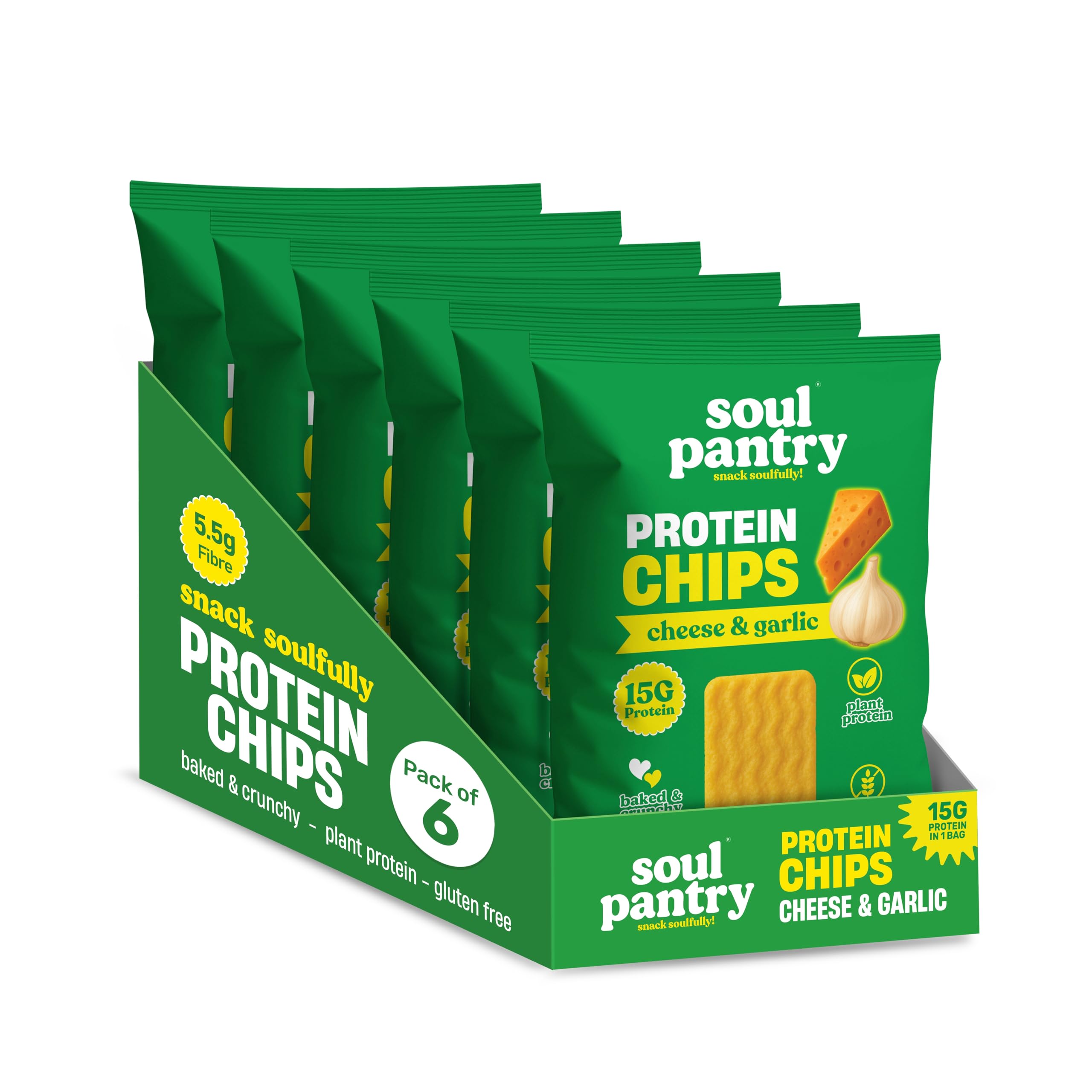 Sponsored Ad – Cheese and Garlic Chips - Pack of 6 | High Protein Chips, Low Calorie, Gluten-Free, Vegan, Non-GMO | Healthy Snacks, Vegan