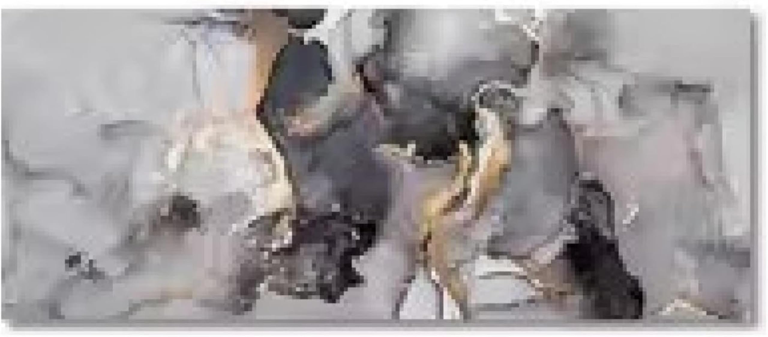 Grande toile marbre noir et or TONGYINLI, tableau abstrait 45x135 cm - 8