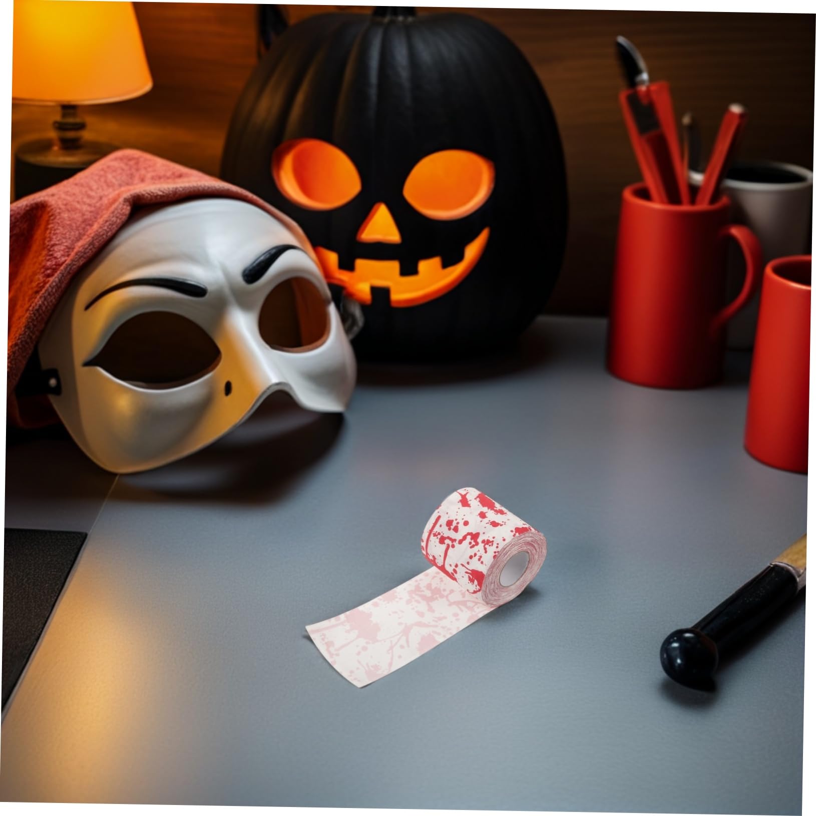 Healvian 20 Rollos Papel Higiénico Halloween con Estampado Mano Sangrienta Decoración Festiva para Baño y Fiesta Papel Absorbente Seguro y Ecológico para Uso Diario y Ambientación