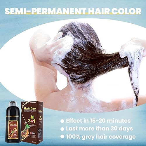 Miniatura 5 de BOJICA MEIDU Champú de color marrón para cabello gris, champú de tinte para el cabello para mujeres, champú de color instantáneo para teñir el