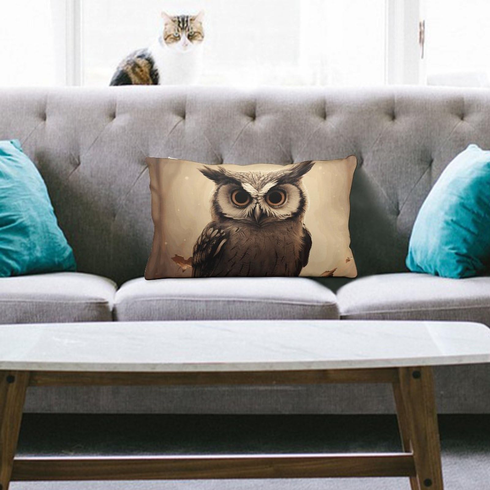 NTVOWPZO Decoration Throw Pillow Covers 8"x12" Pillowcases Covers Cute Owl Soft Pillowcases Modern Farmhouse Home Decor Sofa Cushions Covers for Couch Bed Living Room