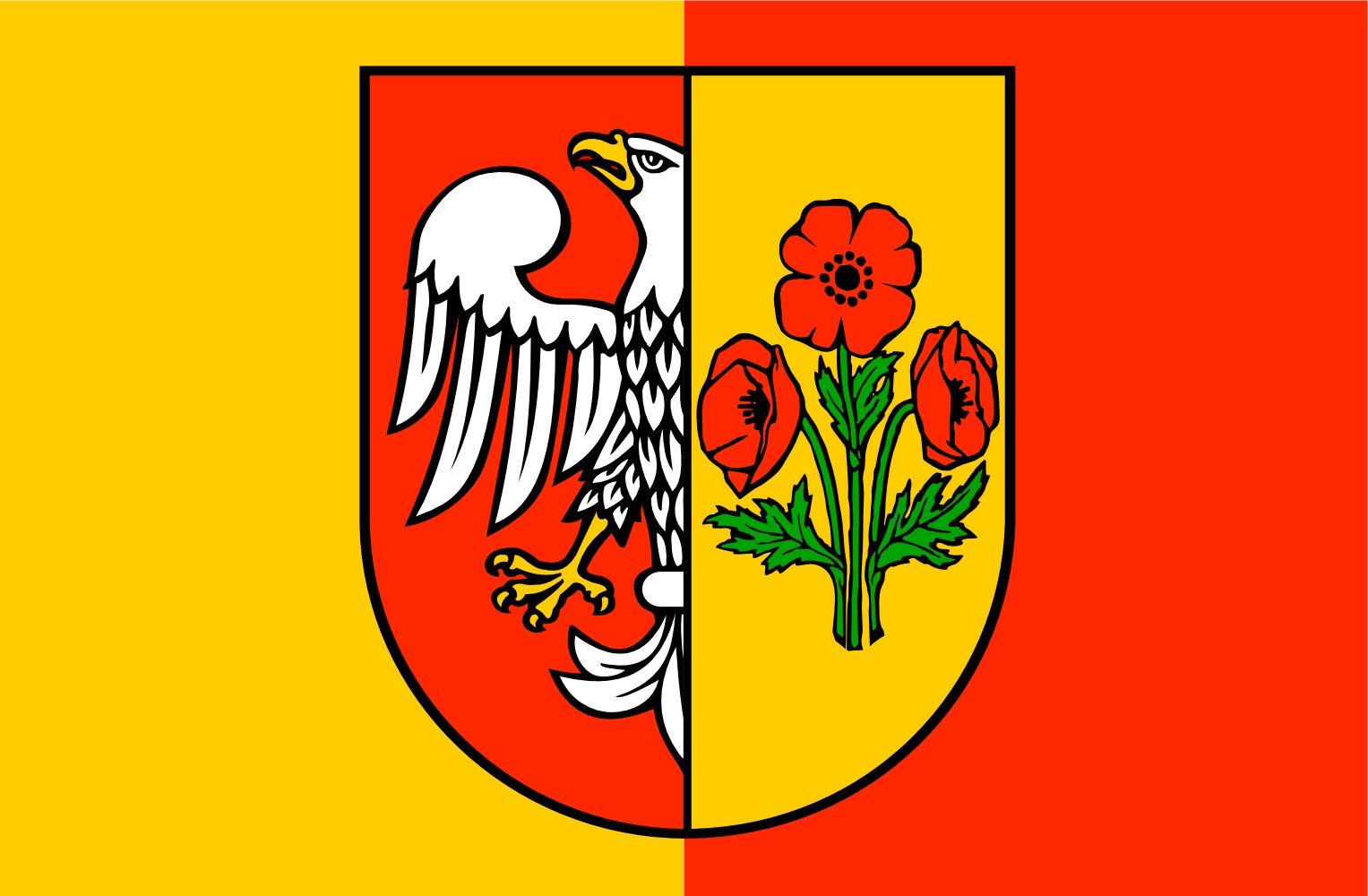 Drapeau Large POL powiat makowski officiel en maille de haute qualité