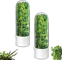 Minkeytal Herb Saver for Fridge - Cilantro Keeper & Basil Container | Keeps Herbs & Asparagus Fresh 2-3 Weeks