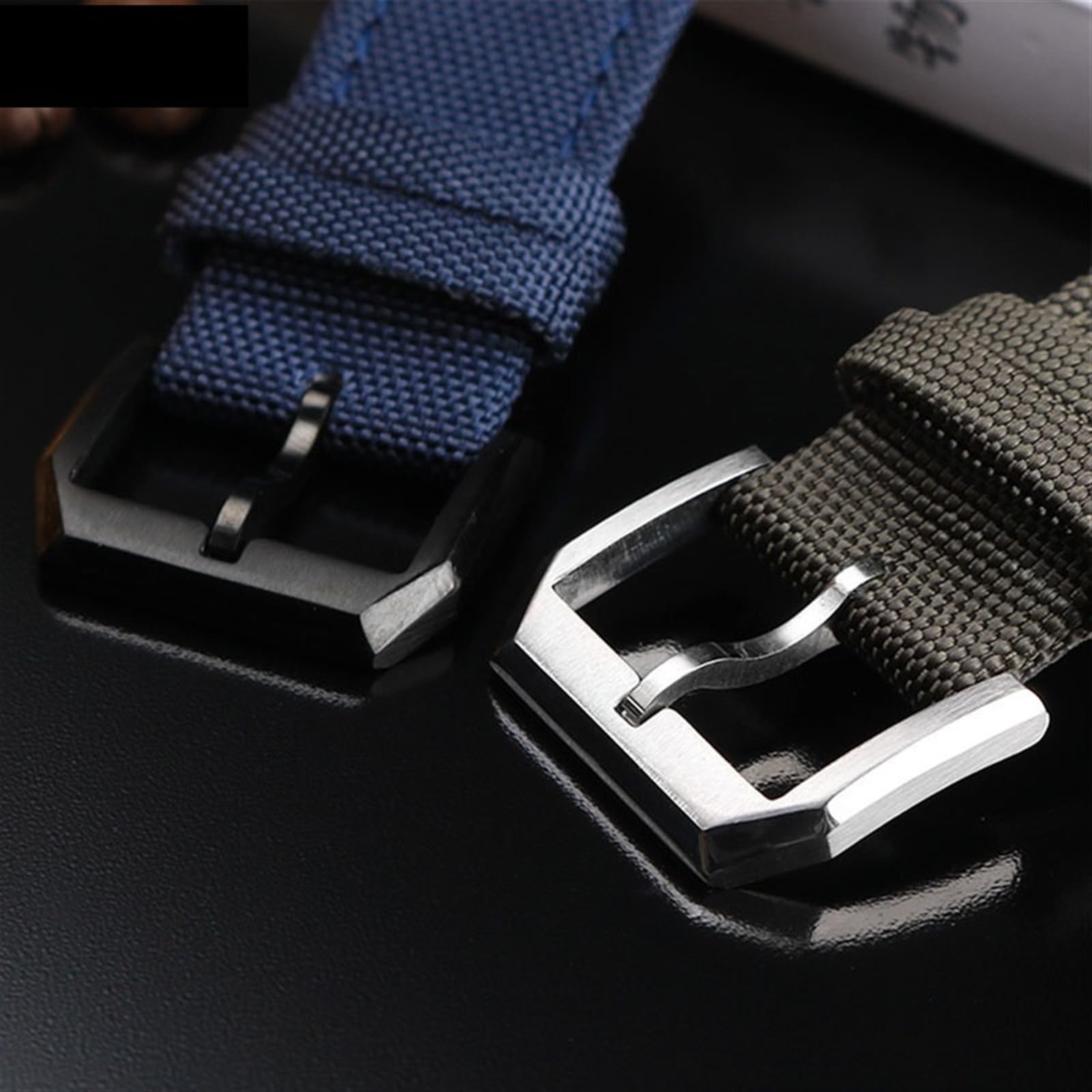 Nylonowy pasek do zegarka o wysokiej gęstości do IWC IW377724 IW371614, pasek do zegarka 20 mm 21 mm 22 mm czarna płócienna bransoletka wojskowa zieleń i niebieski, Wielobarwna, 22mm