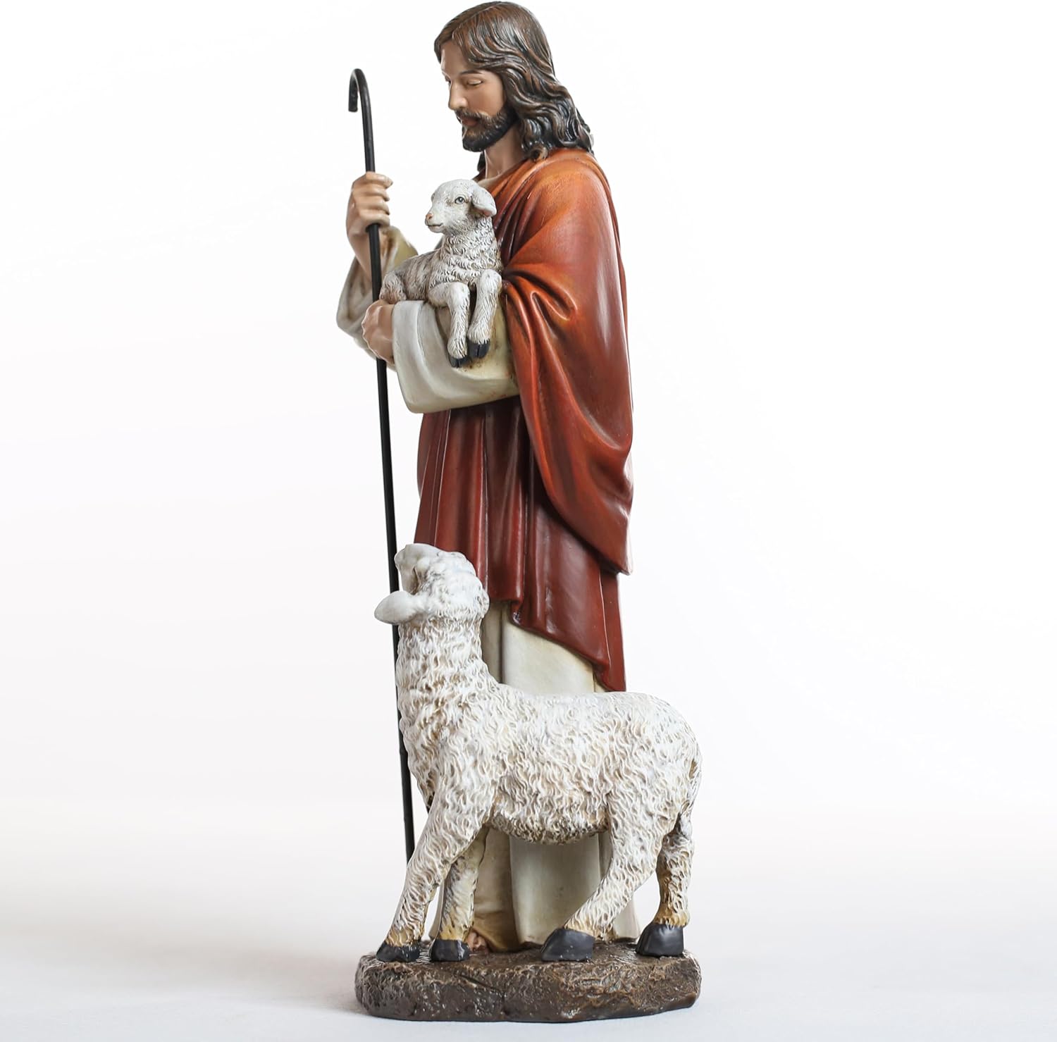 BC Catholic The Good Shepherd Statue, 11.8" H Christ Jesus Figure, Grace, Hope, and Guidance Home Decor, Religious Gift, Classical Renaissance Sculpture Hand Painted by Buildclassic - Image 7