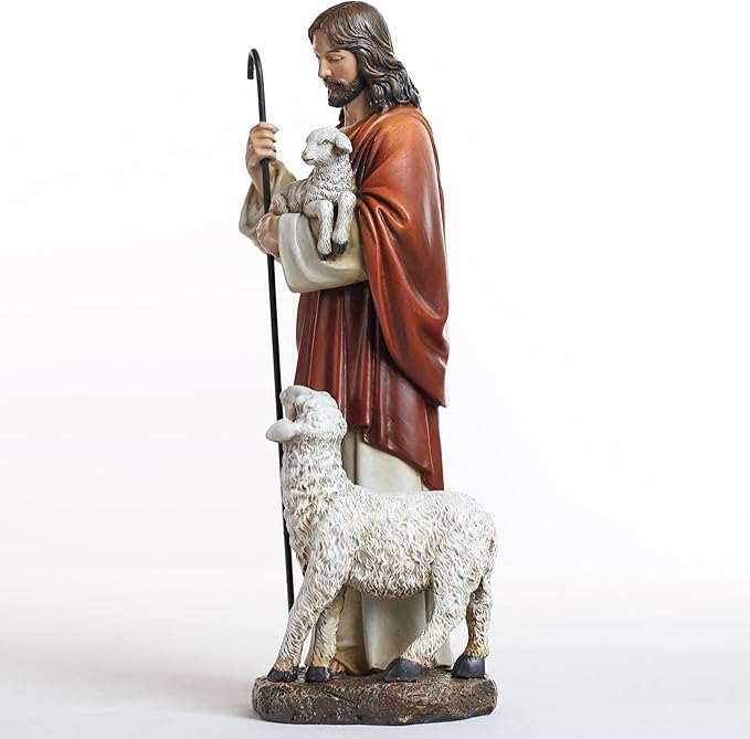 Estatua Buen Pastor BC Catholic 11.8 pulgadas Jesús Resina Multicolor miniatura 7