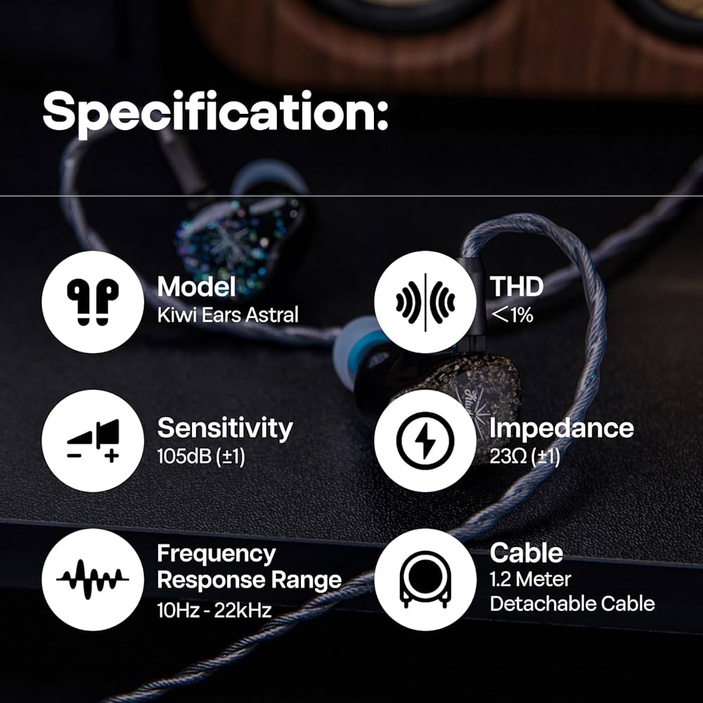 Amazon.com: Linsoul Kiwi Ears Astral 1DD+6BA Hybrid in Ear