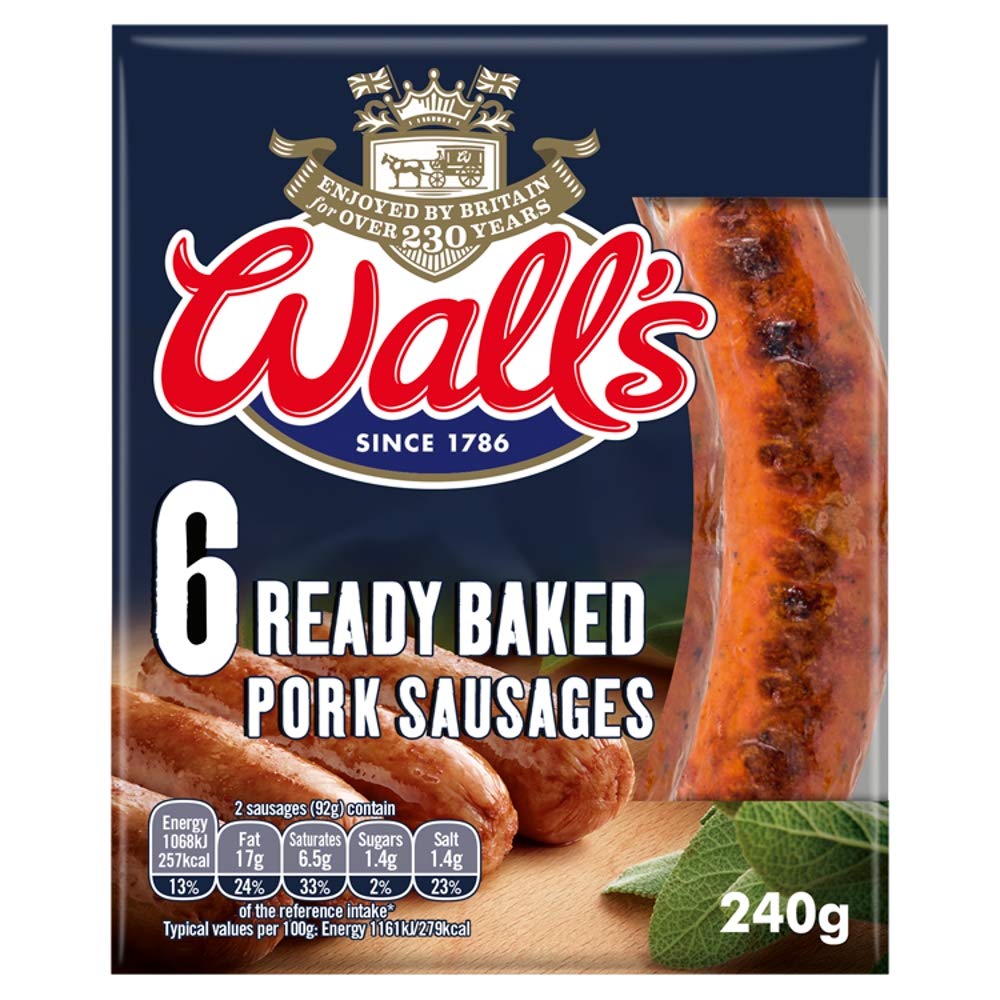Wall's Ready Bake Sausages, 6 x 40g