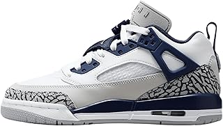 Jordan Spizike Low Big Kids' Shoes (FQ3950-140, White/Neutral Grey/Anthracite/Midnight Navy) Size 4