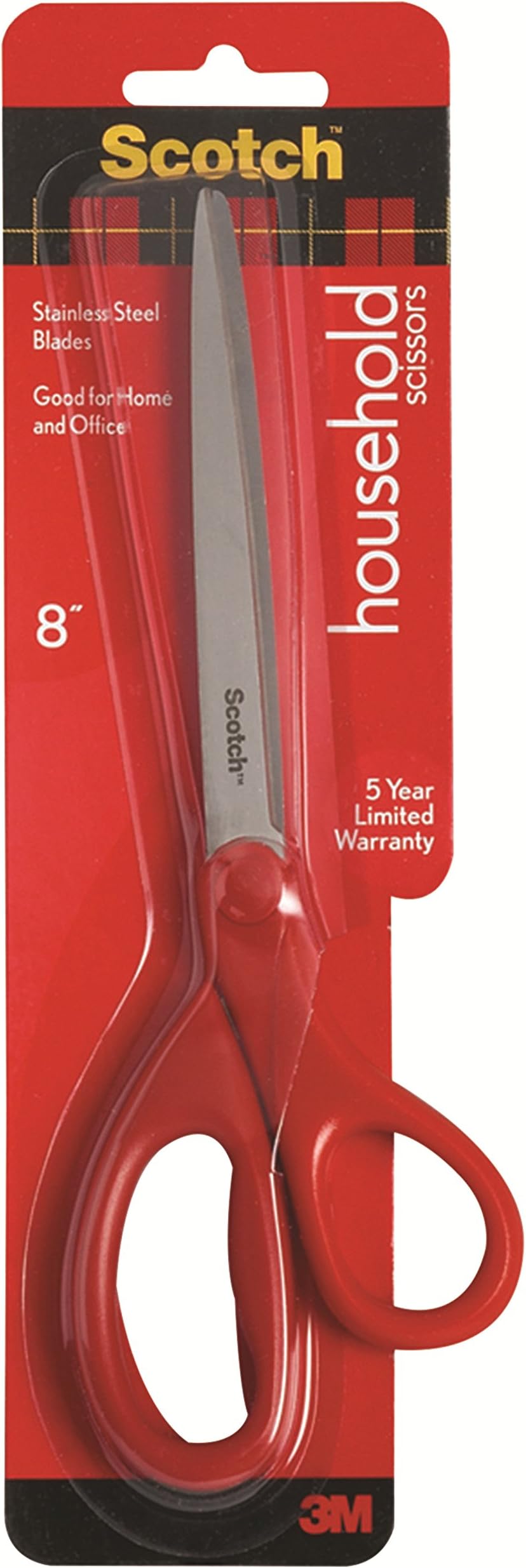 8" Household Scissors, Red - 1 ea, 2 Pack