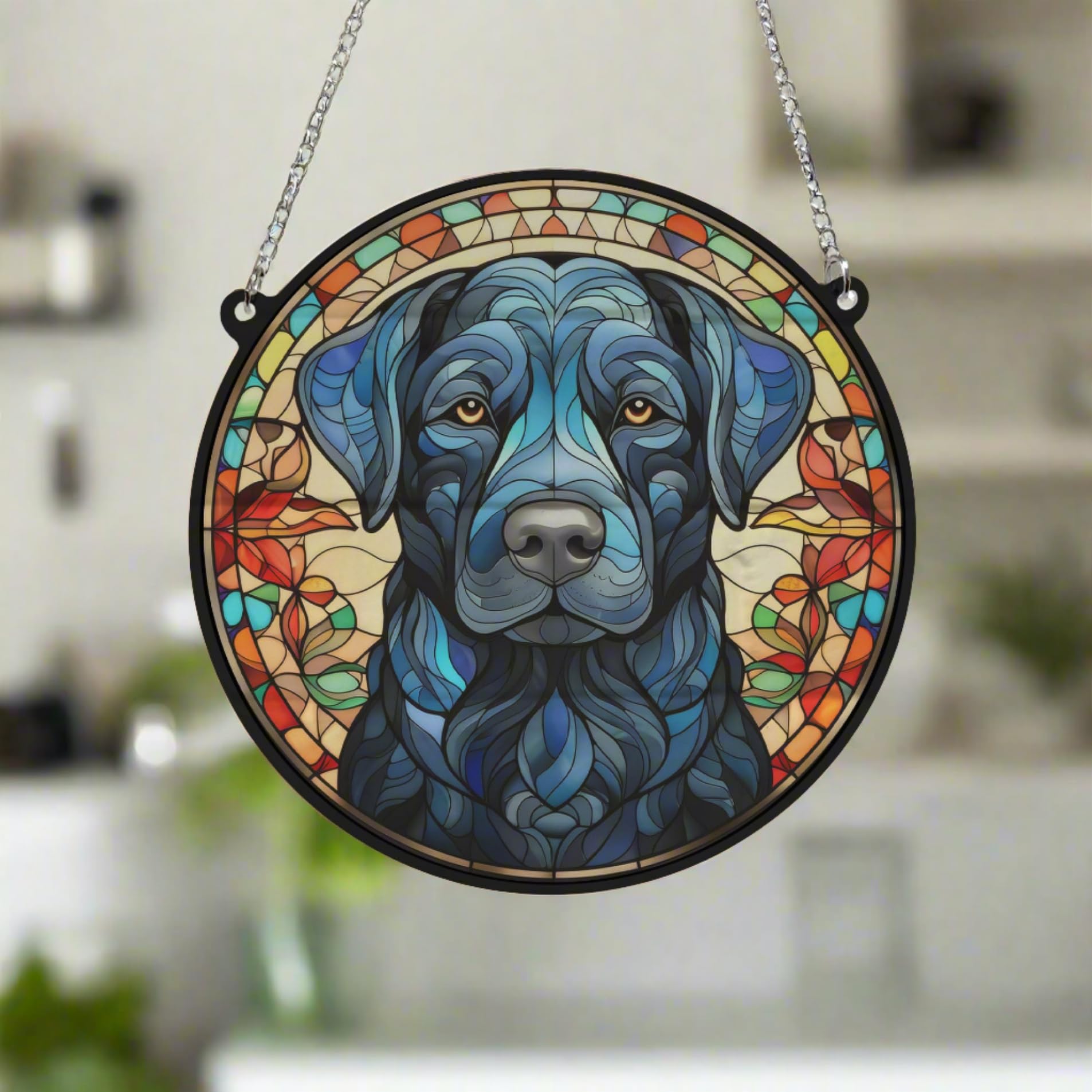 Image Industry Labrador Black Stained Glass Effect Suncatcher - Garden Gift - Dog Gift - Pet Memorial (19cm) - Image 4