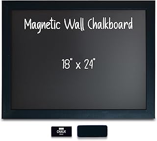 Magnetic Wall Chalkboard, Large Size 18" x 24", Rustic Wood Frame, Chalkboard Sign, Vertical