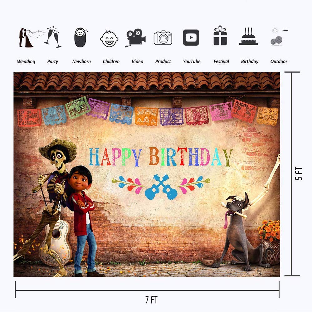 CGXINS Fotohintergrund „Happy Birthday“ – 2,8 X 1,5 M, Weiß-rot-schwarz, Aus Polyester, Für Kinderpartys & Feiern