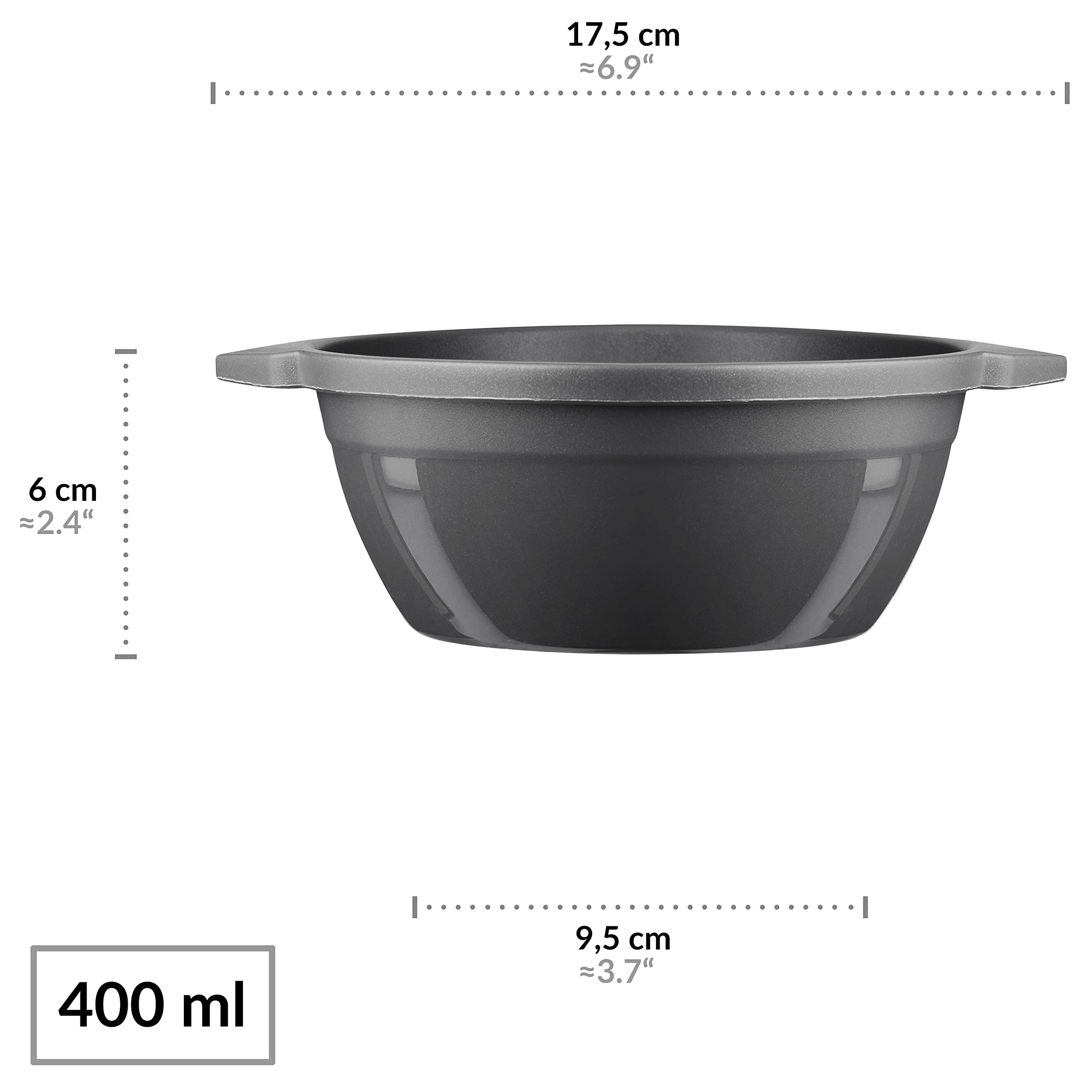 Grizzly Set de bol plastique reutilisable I Set de 30 bols à céréales I Résistant au lave-vaisselle I Incassable I Stable I 100% recyclable I vaisselle camping Anthracite