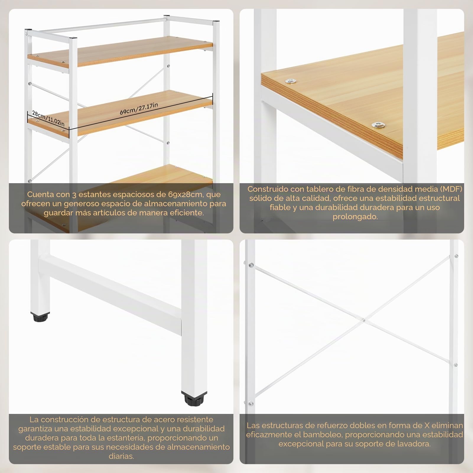 Estantería para lavadora, 69x181x30 cm, armario sobre lavadora con 3 estantes, estante para inodoro sobre la lavadora, estantería de baño con toallero, metal y madera, ahorro de espacio