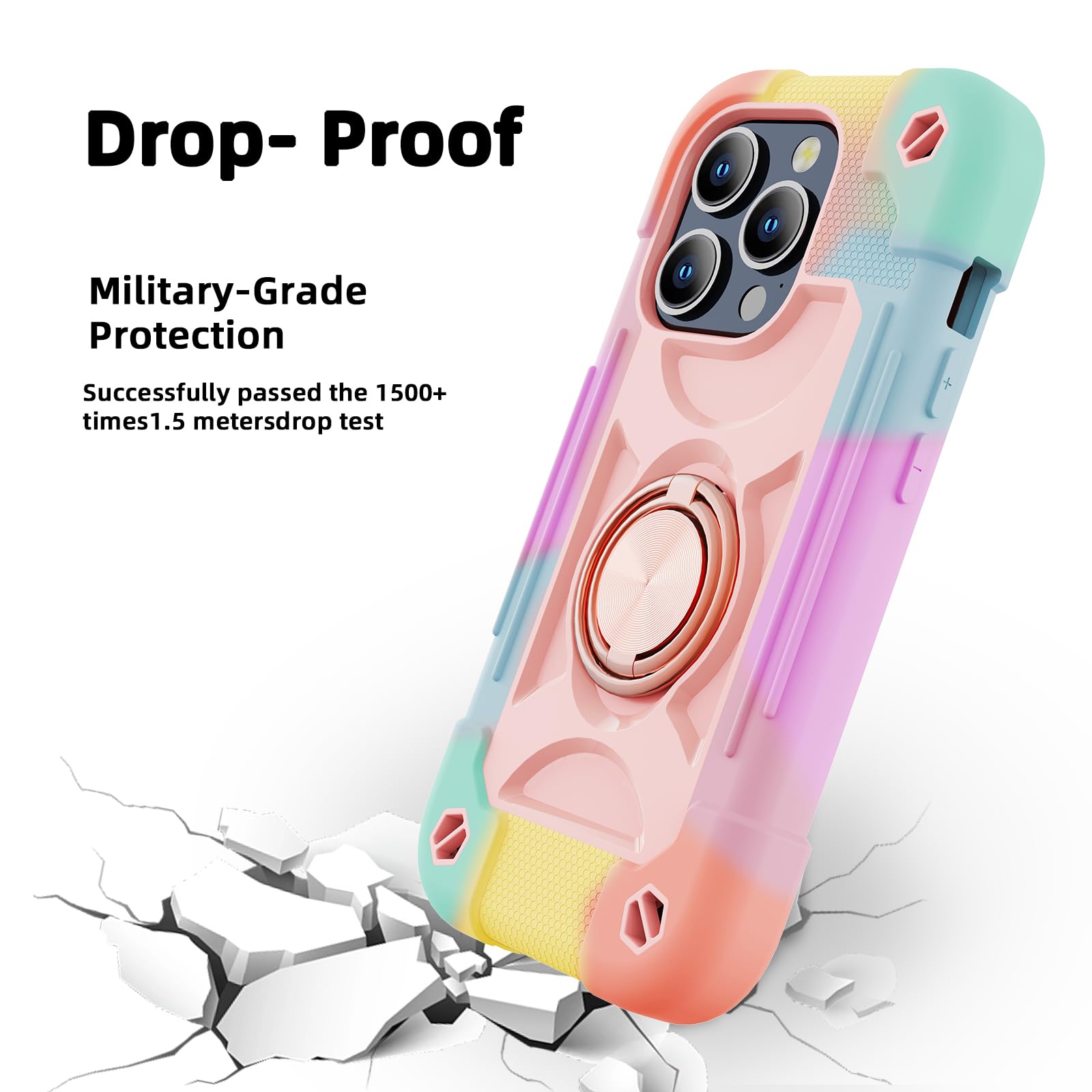 Price History Of MARKILL Plastic, Silicone Compatible With IPhone 15 Pro Max Case 6.7 Inch With Double Ring Stand, Heavy-Duty Military Grade Shockproof Case Phone Cove From Amazon 63_77711159 - View #10